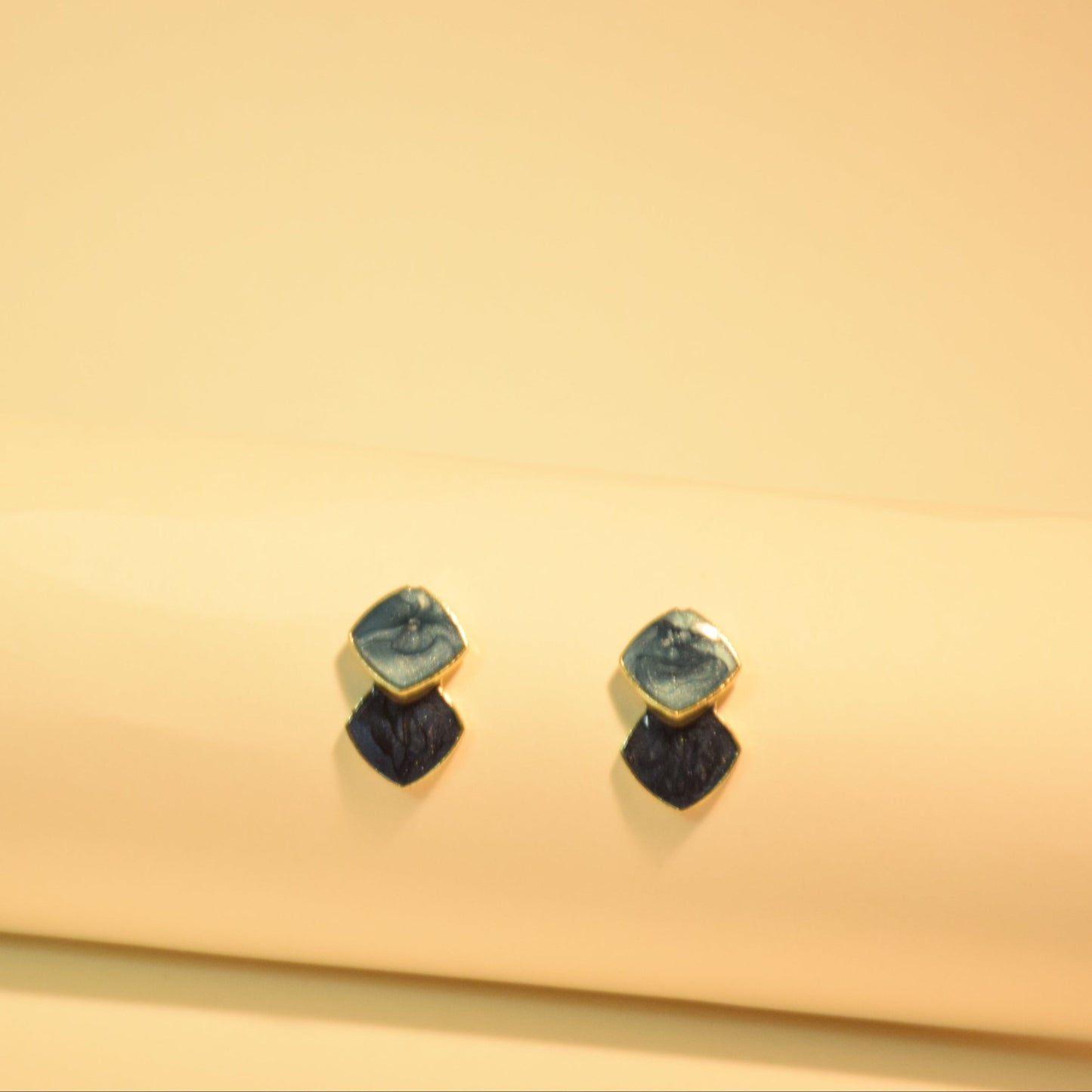 Ocean Marble Blue Stud Earrings The Last One