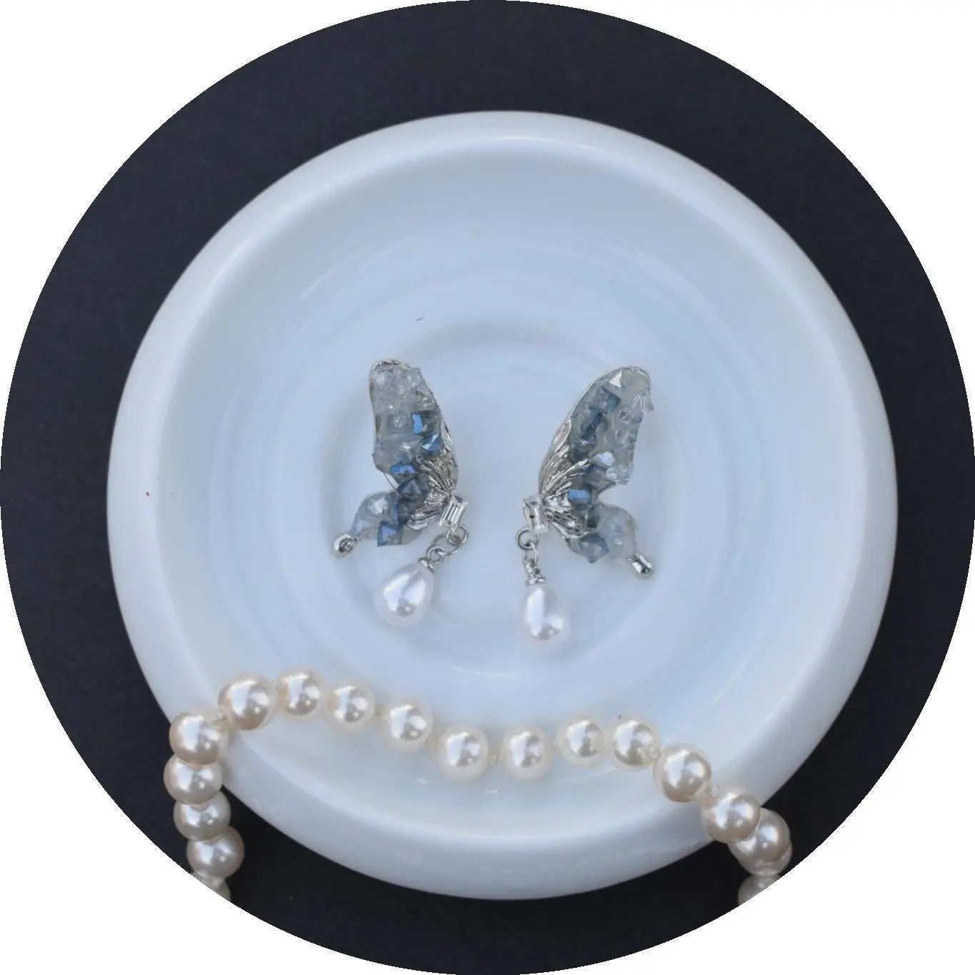 Ocean Marble Blue Stud
