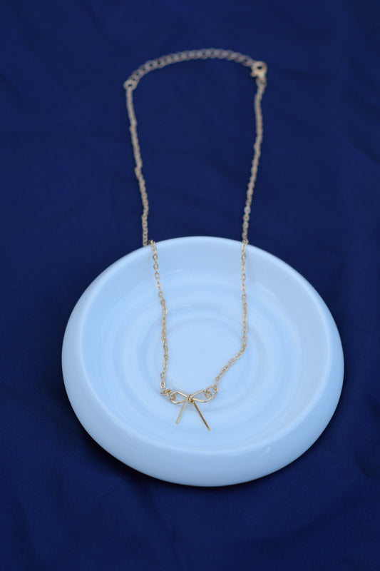 Gold Bow Pendant Necklace The Last One