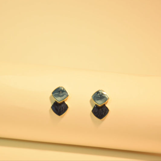 Ocean Marble Blue Stud Earrings The Last One